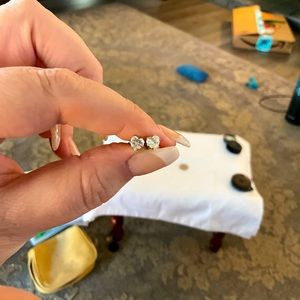 CZ Heart Shaped Solitaire Earrings